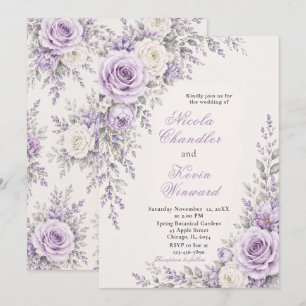 Invitation Mariage Lavande et Ivoire