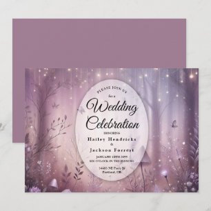 Invitation Mariage Lavande magique Fairy Lights