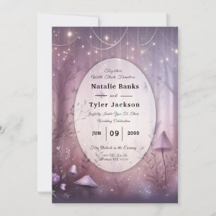 Invitation Mariage Lavande magique Fairy Lights