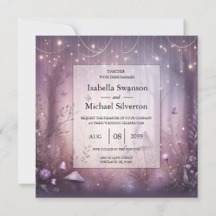 Invitation Mariage Lavande magique Fairy Lights
