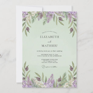 Invitation Mariage Lavande Menthe Wisteria
