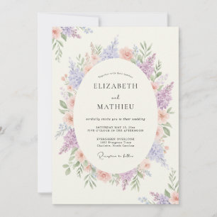 Invitation Mariage Lavande Paisible de Printemps