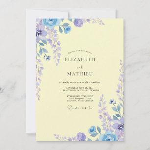 Invitation Mariage Lavande Pervenche Wisteria
