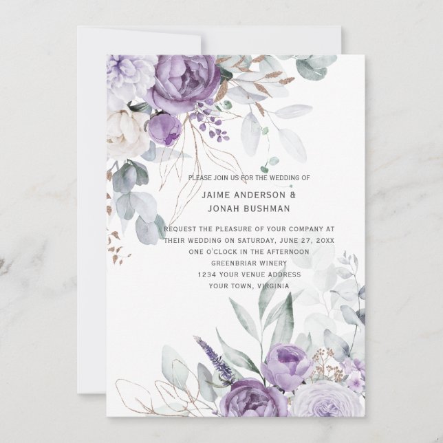 Invitation Mariage Lavender Dreams (Devant)