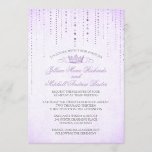 Invitation Mariage Lavender Sparkings & Crown Fairytale