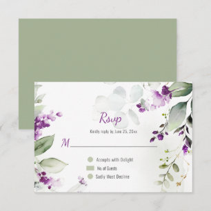 Invitation Mariage Lavender Stems and Greenery
