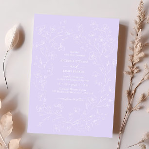 Invitation Mariage Lavender White Blossom Flowers