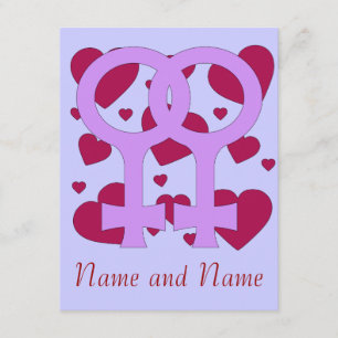 Invitation Mariage lesbien coeurs