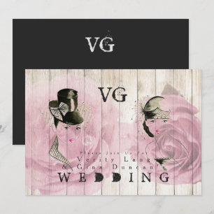 Invitation Mariage lesbien contemporain Inviter Vintage Amusa
