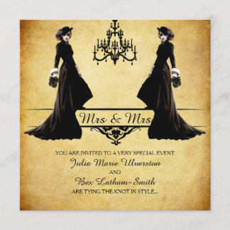 Invitation Mariage lesbienne - Style gothique Steampunk