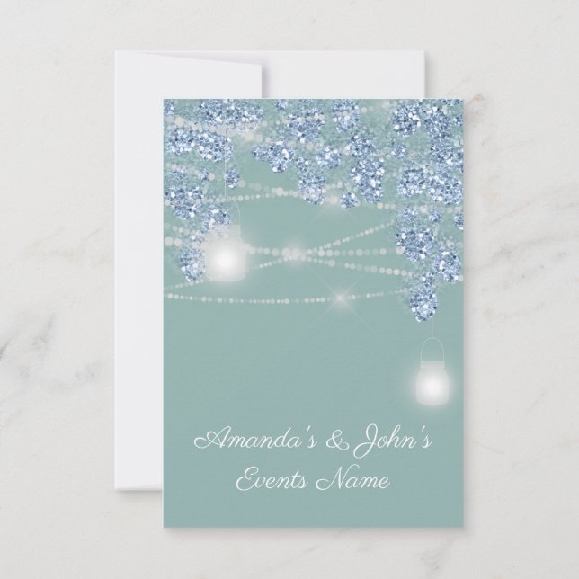 Invitation Mariage Lights Jars Parties scintillant rustique B (Dos)