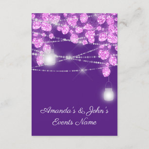 Invitation Mariage Lights Jars Parties scintillant violet ros