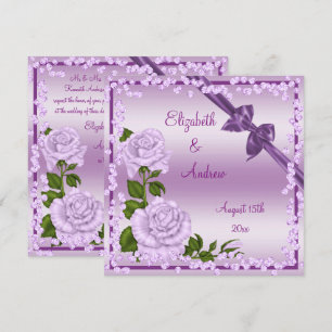 Invitation Mariage Lilac Blossom, Bows & Diamonds