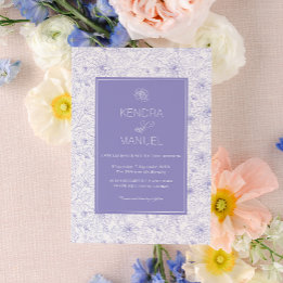 Invitation Mariage Lilac violet Floral moderne