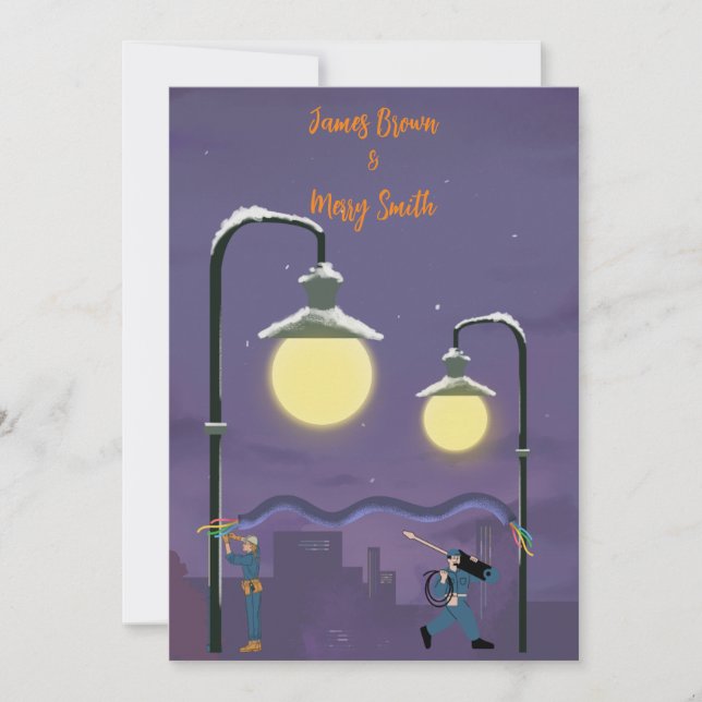 Invitation Mariage Lovecraft de nuit (Devant)