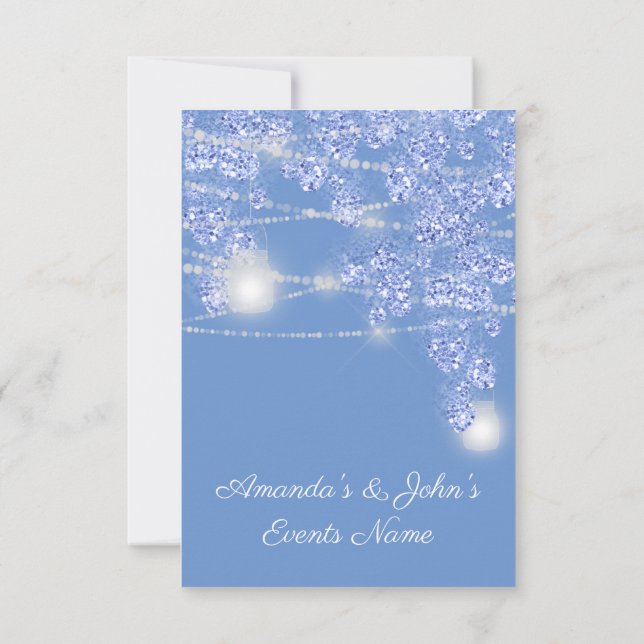 Invitation Mariage Lumières Jarres Parties scintillant rustiq (Dos)