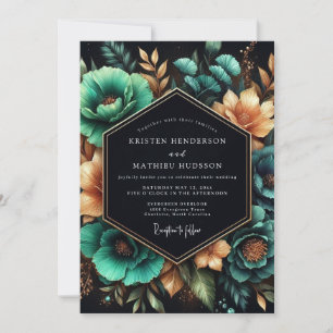 Invitation Mariage Lumineux Ambre Sarcelle