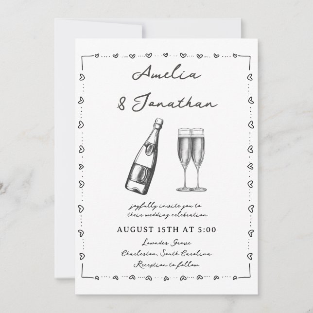Invitation Mariage lunatique (Devant)