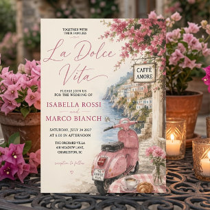 Invitation Mariage Luxueux La Dolce Vita sur la Côte Amalfita
