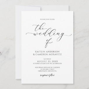 Invitation Mariage Luxueux Moderne Élégant Calligraphie Scrip