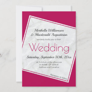 Invitation Mariage magenta moderne
