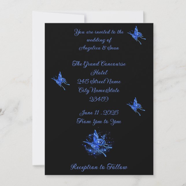Invitation Mariage magique lunaire Moth (Devant)