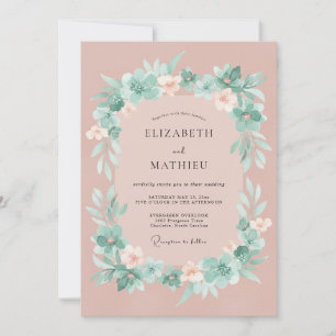 Invitation Mariage Majestueux de Printemps Rose Poussiéreux