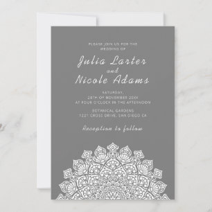 Invitation Mariage Mandala Croissant de Lune Radieux et Aérie