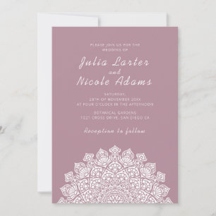 Invitation Mariage Mandala Croissant de Lune Radieux et Aérie