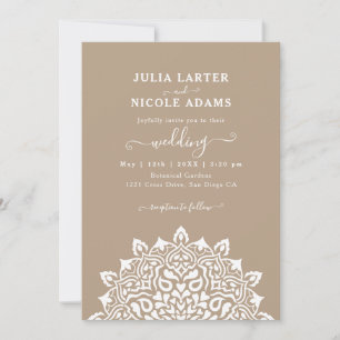 Invitation Mariage Mandala d'Arc Floral Art Nouveau Arabe