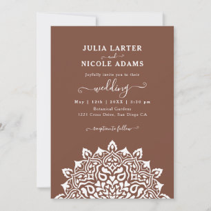 Invitation Mariage mandala d'arch floral Art Nouveau arabe
