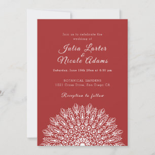 Invitation Mariage Mandala d'Herbe de Pampas Sec à Plume Douc