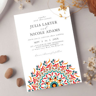 Invitation Mariage Mandala Élégance Festive Royale Majestueus