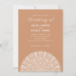 Invitation Mariage Mandala en pierre de marbre de récif de co