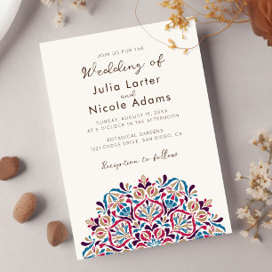 Invitation Mariage Mandala Fleurs de Printemps