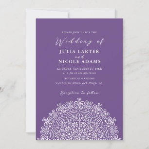 Invitation Mariage Mandala Rétro Terrain Mexicain Flourissant