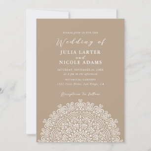 Invitation Mariage Mandala Rétro Terrain Mexicain Flourissant
