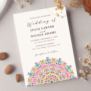 Invitation Mariage Mandala Tournesol Rajeunissant