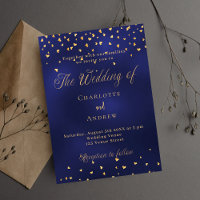 Mariage marine bleu or coeur script luxe