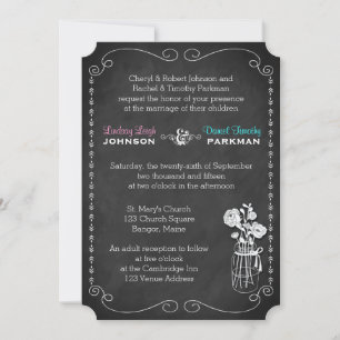 Invitation Mariage  Mason Jar, Fleurs, Chalkboard 2
