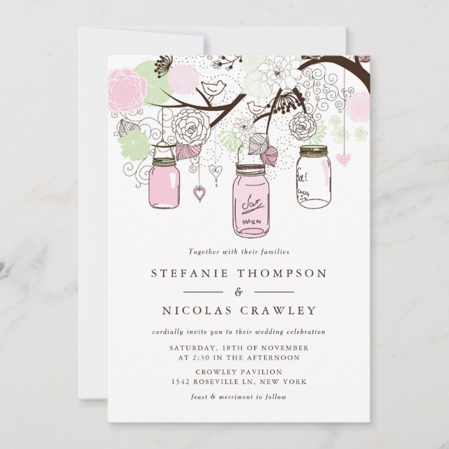 Invitation Mariage Mason Jars (Devant)