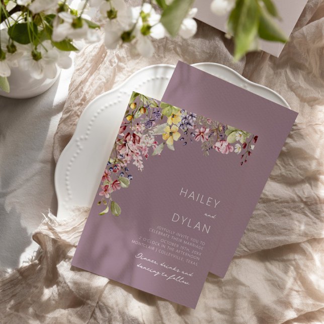 Invitation Mariage Meadow Fleur sauvage Boho Watercolor (Créateur téléchargé)