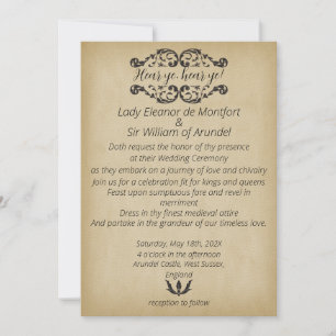 Invitation Mariage médiéval Merriment Faux Parchment