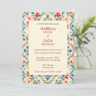 Invitation Mariage Méditerranéen   Carrelage Italien 