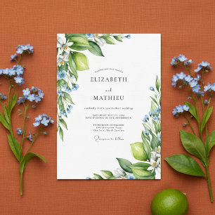 Invitation Mariage Méditerranéen Citron Vert