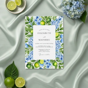 Invitation Mariage méditerranéen côtier vert citron