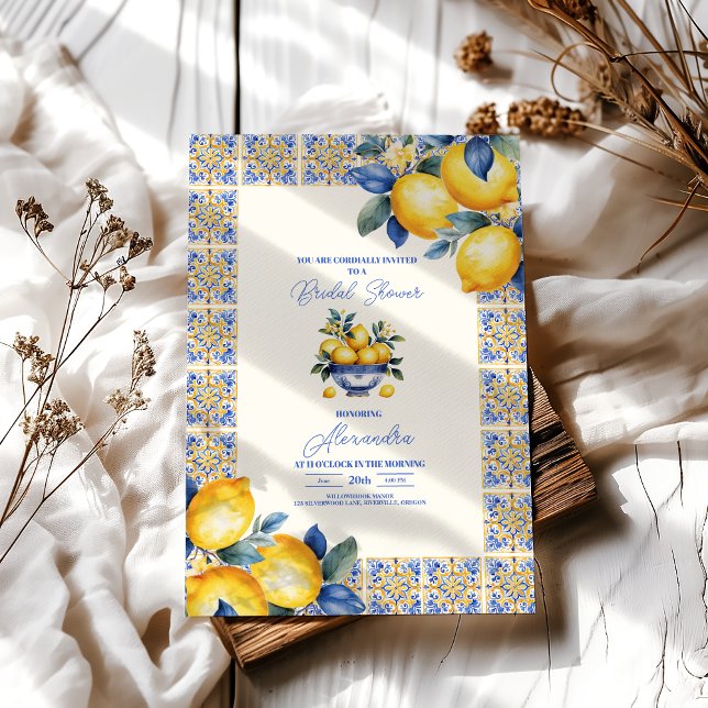 Invitation Mariage méditerranéen d'été au citron chic (Créateur téléchargé)