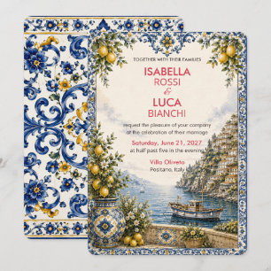 Invitation Mariage Méditerranéen Évasion Port de la Riviera