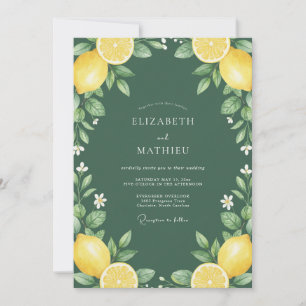 Invitation Mariage méditerranéen vert forestier acidulé