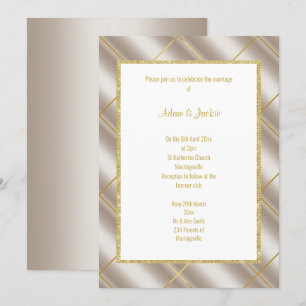 INVITATION MARIAGE MÉTALLIQUE BRONZE